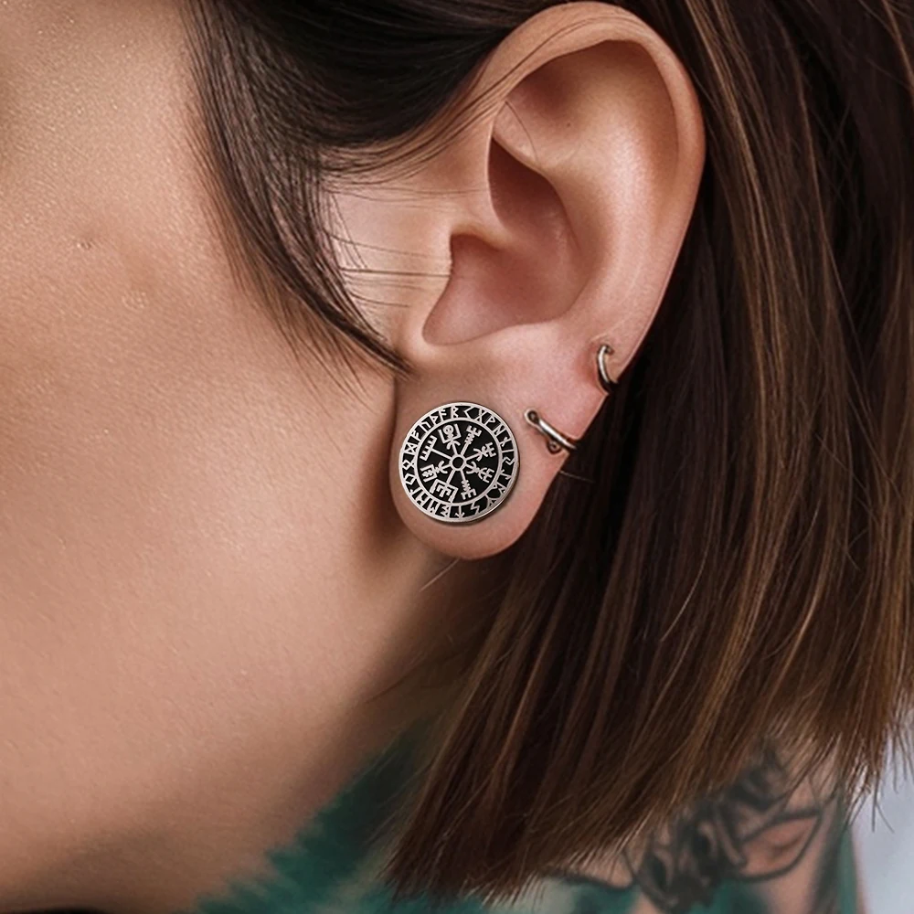 Doearko 2PCS Stainless Steel New Arrival Rune Ear Gauges Tunnels Expander Piercing Men Women Body Jewelry Plugs Stretcher