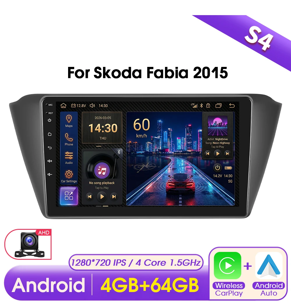 Podofo CarPlay Android Radio voor Skoda Fabia 2015 Auto Intelligent Systeem 2 Din GPS Auto Multimedia Speler BT FM