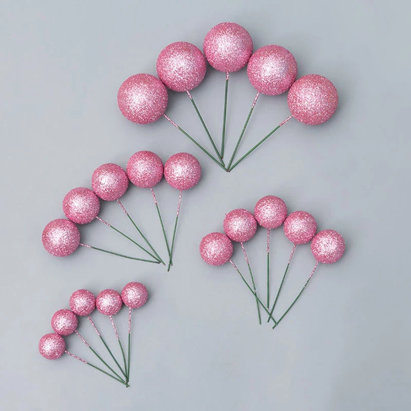 20Pc 20Pc Gold Silver Foam Cake Balls Mixed Size with Wire Stems Cake Topper for Birthday Wedding Party Dessert Decor Baking Supplies - Aliexpress Deal