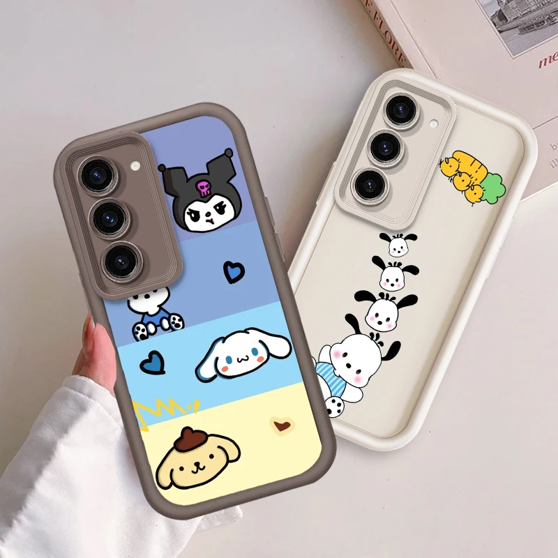 Sanrio Cute Pacha Dog Cartoon For Samsung Note 20 S24 S23 S22 S21 S20 Ultra Plus FE A25 A23 A22 A15 A31 5G Eye Ladder Funda