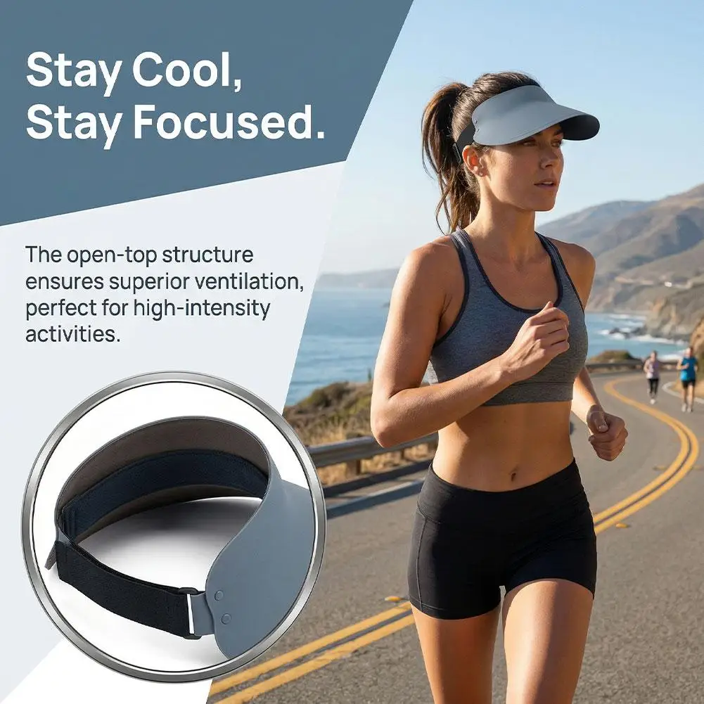 UV Blocking Sun Visor Hat for Women Running Seamless Adjustable Open Top Hat for Golf Tennis Summer Outdoor Sports Cap