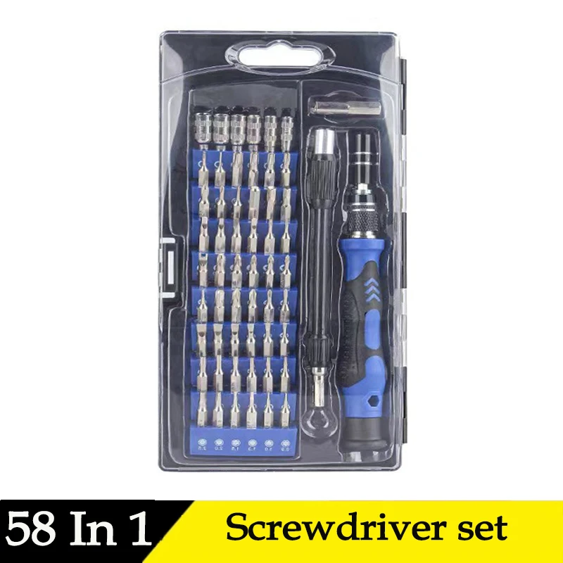 Destornillador magnético multifuncional para teléfono móvil, herramientas manuales de mantenimiento de gafas, 58 en 1, novedad de 100%