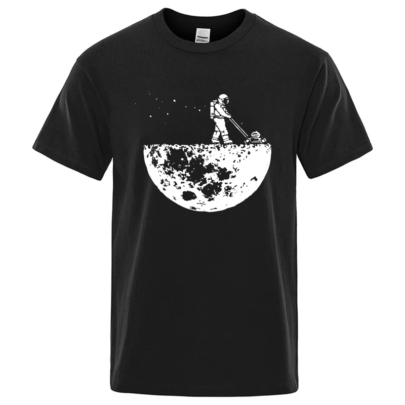 Summer Men T-shirt High Quality Blend Funny Lunar Cleaner Printing Casual Cool Loose O-neck Male Soft Tshirt Hip Hop Tees