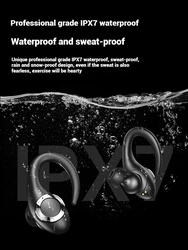 Wireless Bluetooth 5.4 Open Ear Headphone IPX7 Water Resistance LED Display 49 H Battery Life High Def Workout Earbud Commuting