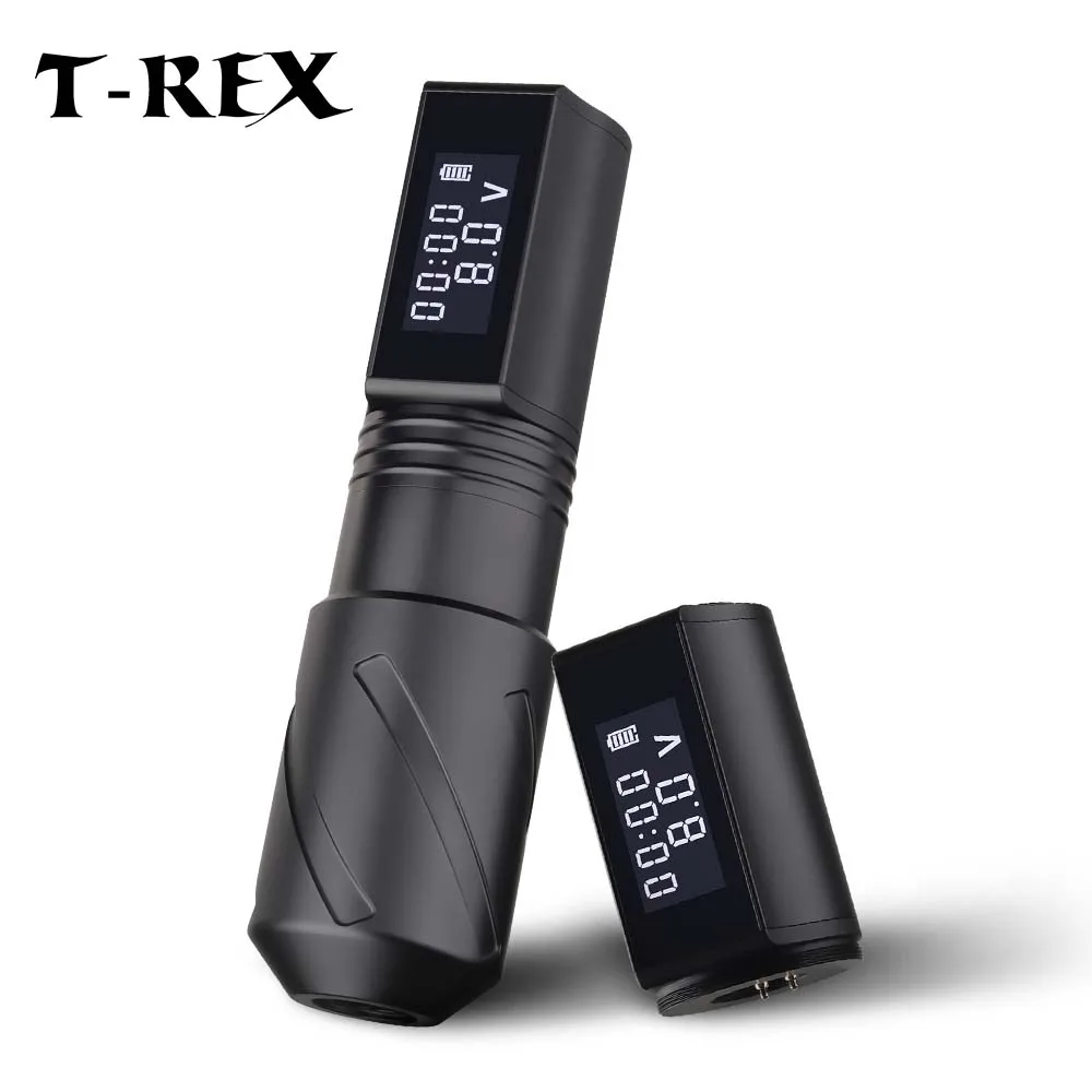 

T-Rex Tattoo Pen Machine Wireless Rotating Tattoo Pen Smart Display with 2 Replaceable Batteries 1800mAh - Coreless Motor