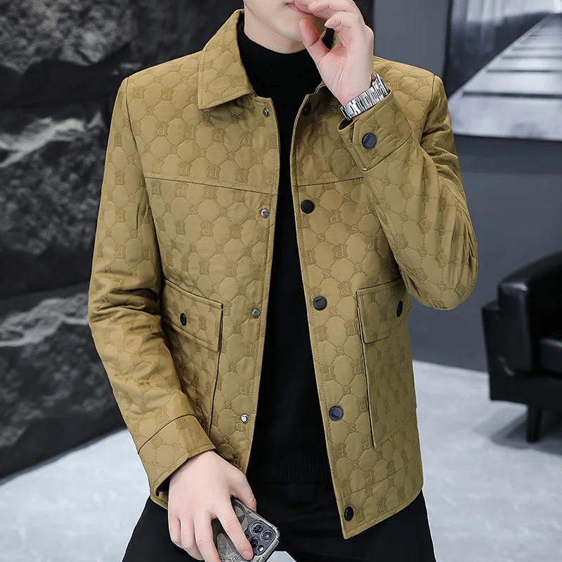 

2024 Autumn New Men's Jacket Korean Style Fashion Letter Printed Casual Jacket Slim Social Business Versatile Windbreaker Coat