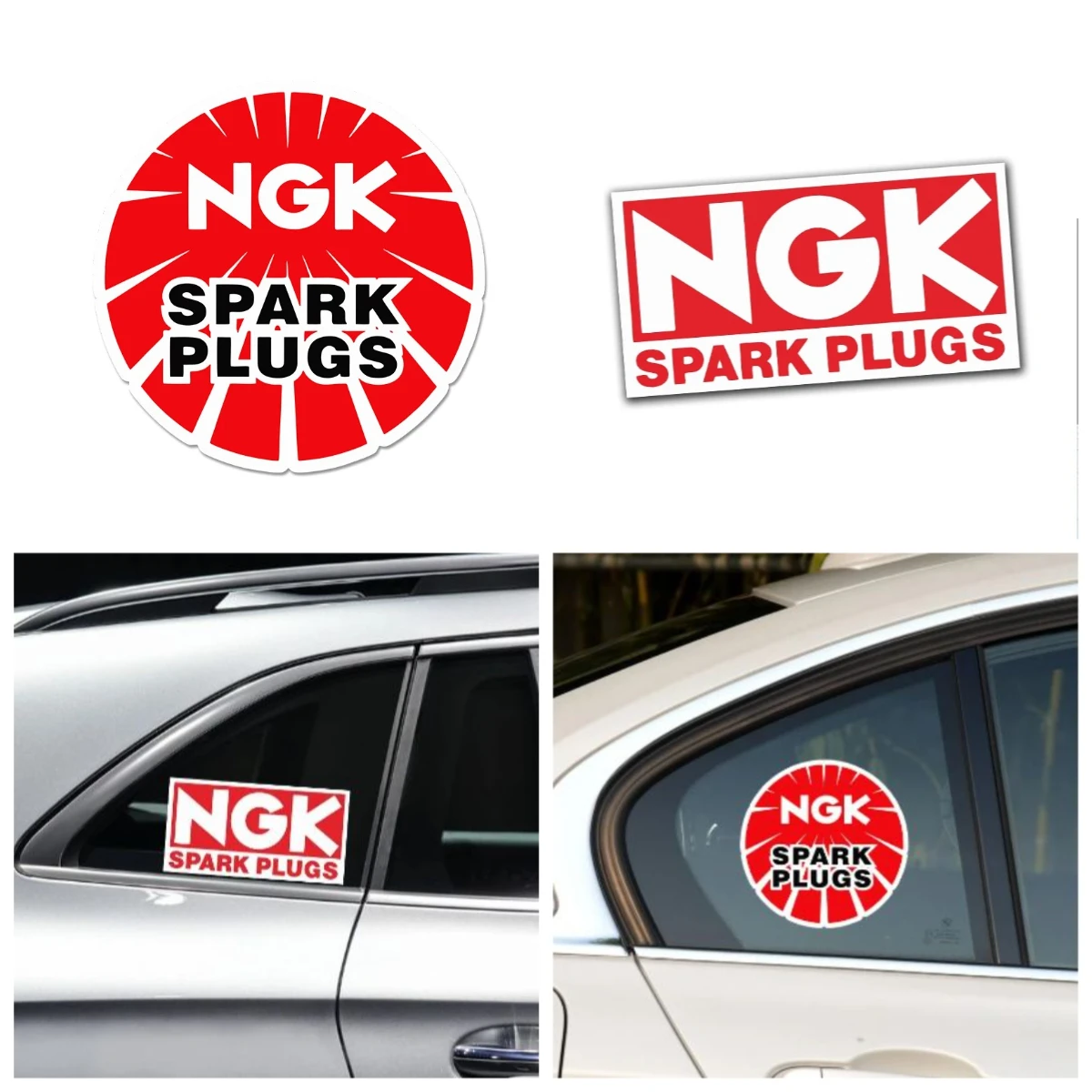 

Waterproof Reflective NGK Spark Plug Car Sticker Creative Personalized Body Decoration Glass Sticker