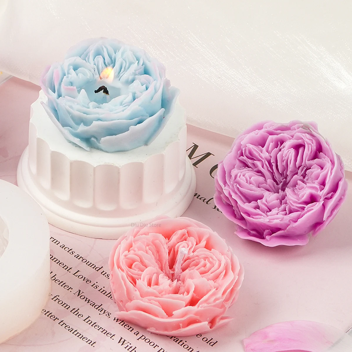 Candle Making Austin - Og Rose-Moule à bougie en silicone,
