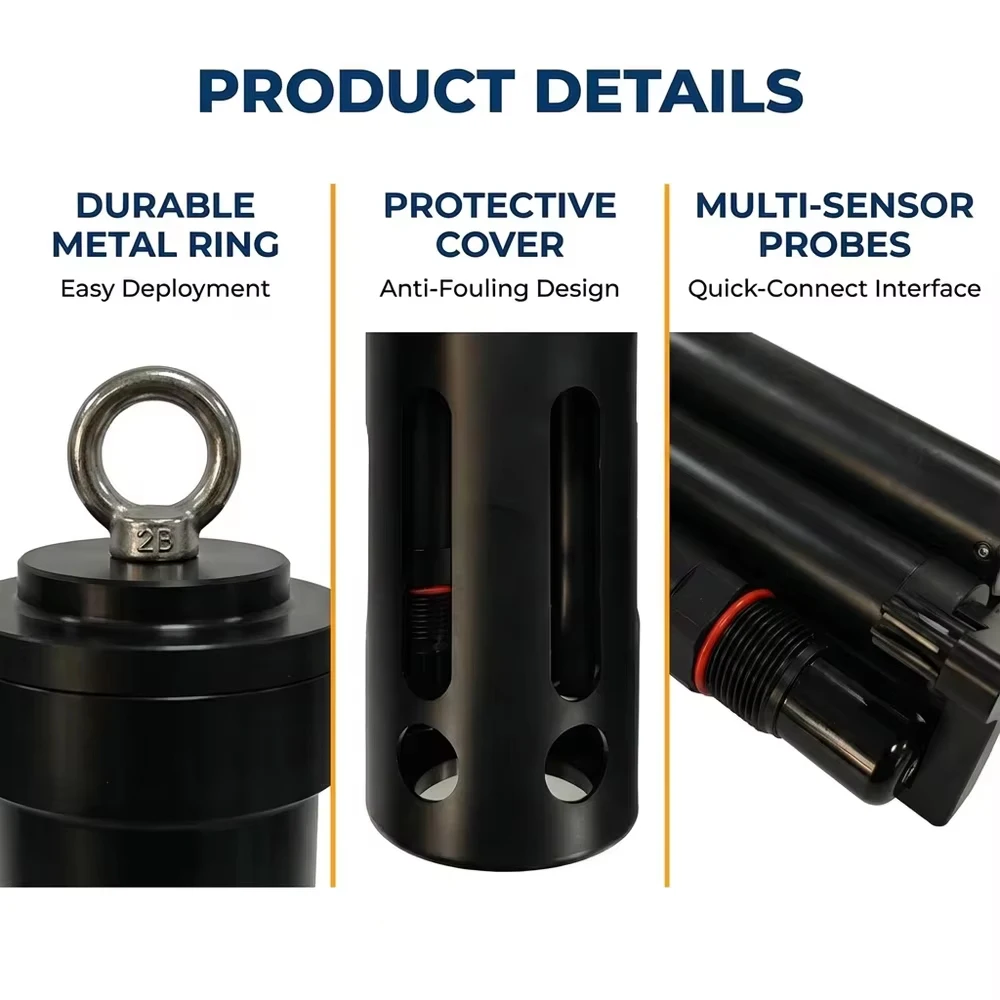 Veinasa 8-in-1 Optical Dissolved Turbidity Conductivity pH Multiparameter Water Quality Probe Sensor IP68 Rated OEM