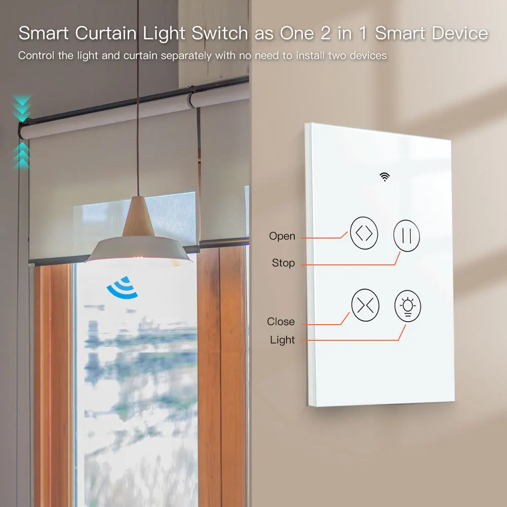 Nuovo Tuya Smart WiFi RF pannello di vetro tenda interruttore tattile Smart Life App telecomando Google Home Alexa Voice Control