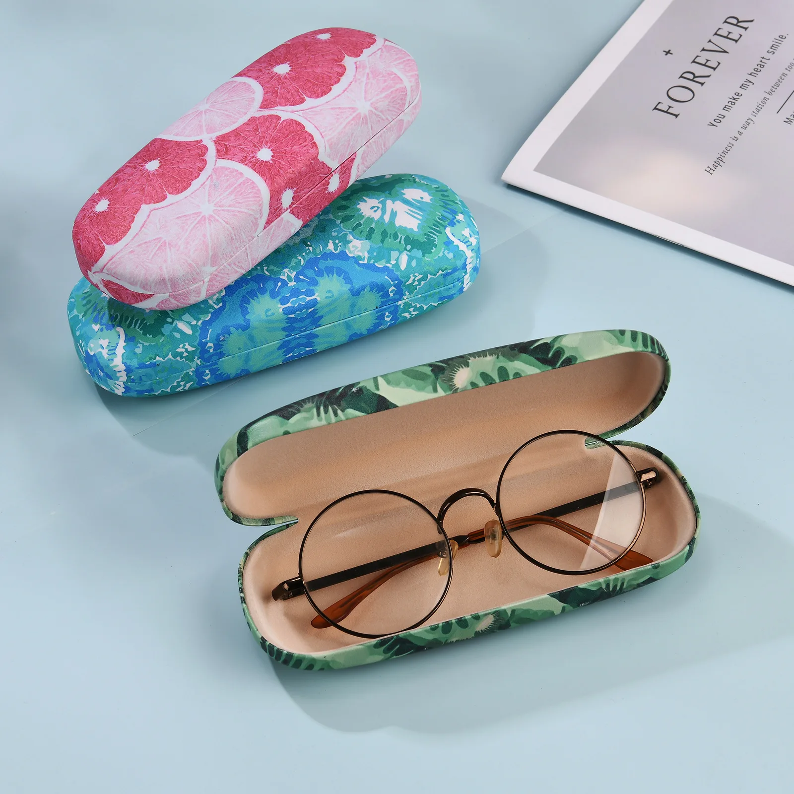 Leather Fruit Glasses Case Box Compression Waterproof Handmade Retro Portable Storage Protector For Eyewear GC20240919