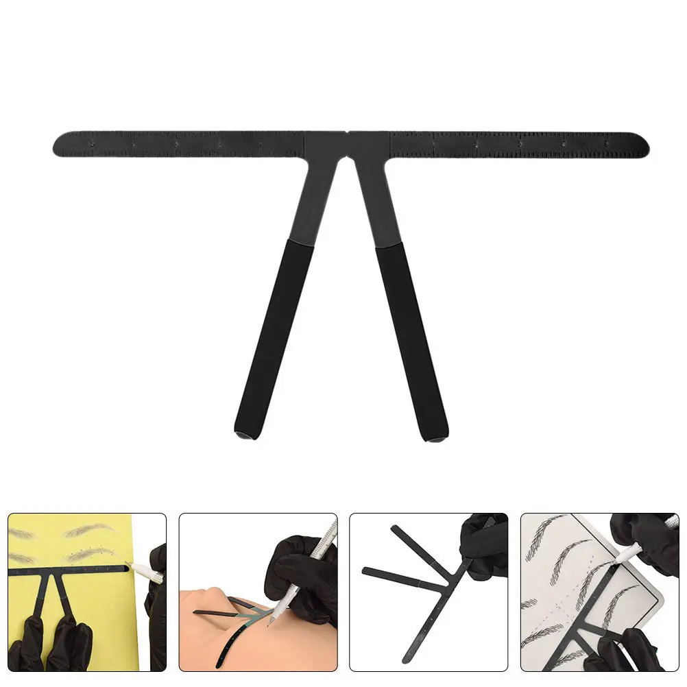 Règle de positionnement du pont nasal en acier inoxydable, outil de mesure précis des sourcils, règle créative pour le modelage des sourcils, accessoires de maquillage
