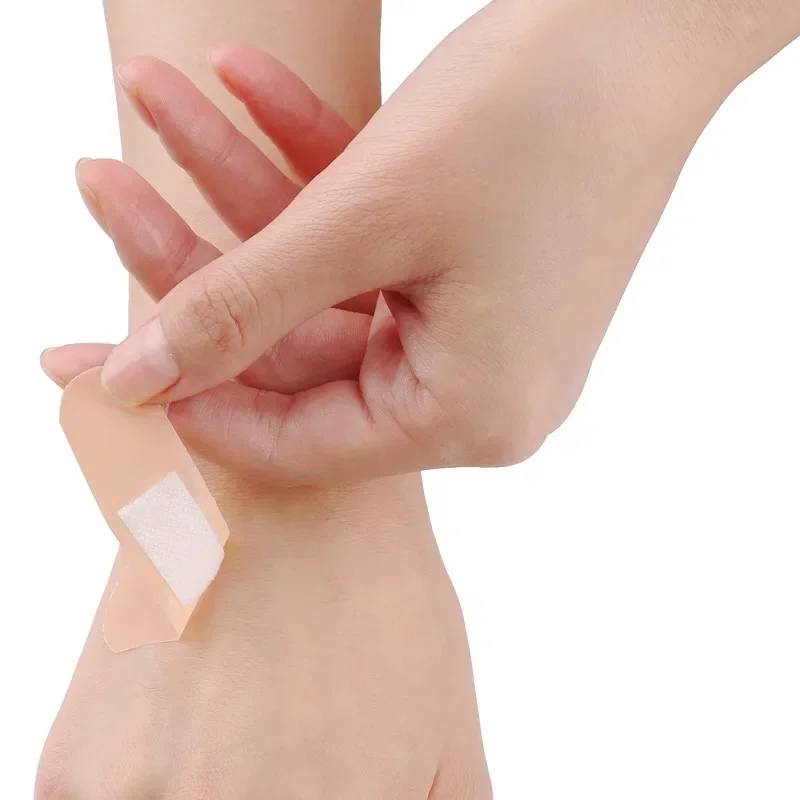 100Pcs Waterproof Breathable Cushion Adhesive Plaster Wound Hemostasis Sticker Band First Aid  Medical Gauze image 2
