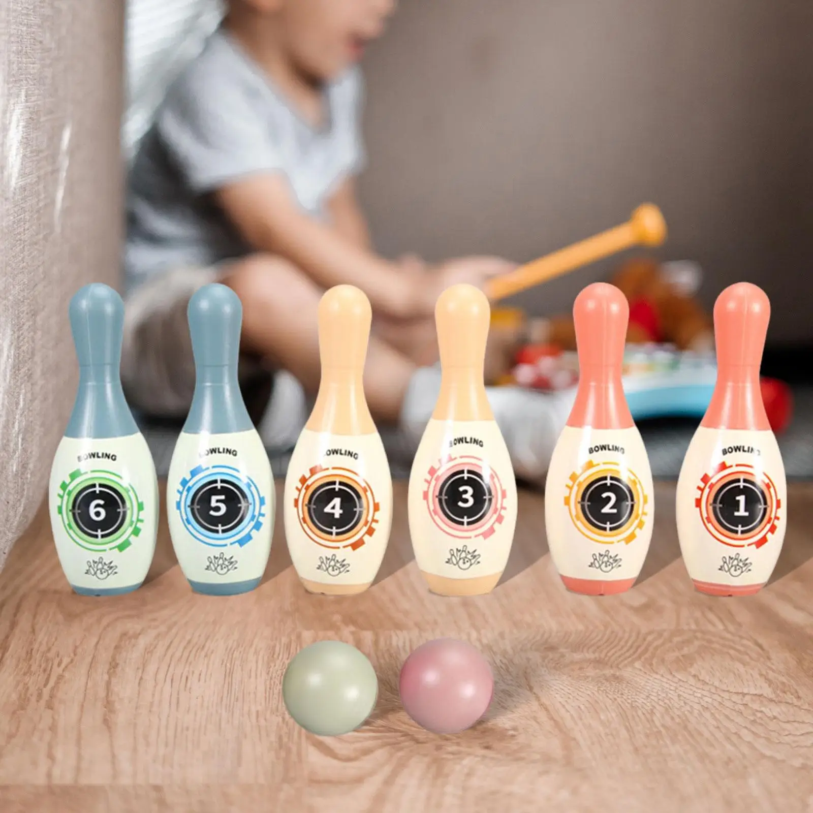 

Kids Bowling Playset Bowling Pins and Balls Activity Toy Outdoor Game Indoor