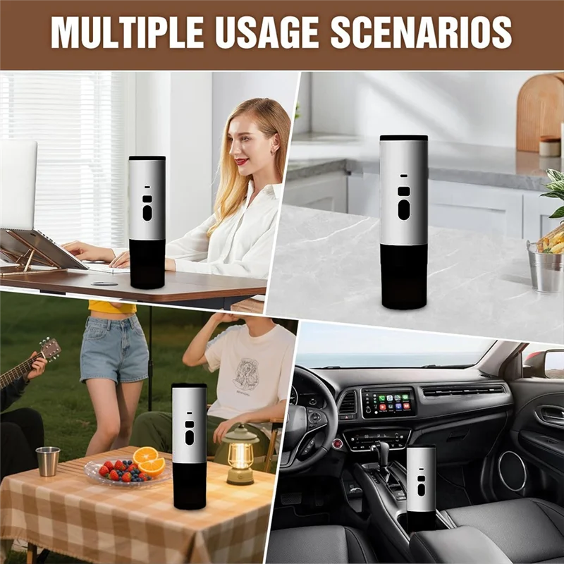 B98A-3In1 Cordless Electric Coffee Maker Work Portable 3In1 Coffee Maker 72W 12V Espresso Machine For Car & Home Camping