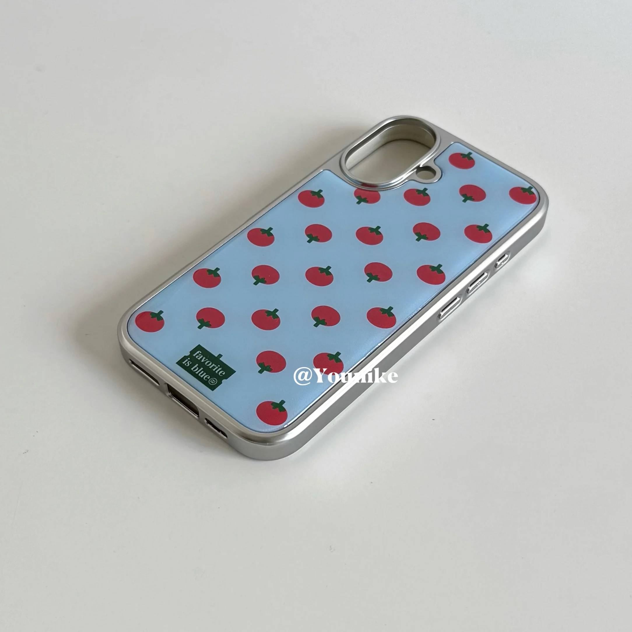 

Ins Korean Full Screen Totatoes Summer Blue Phone Case For iPhone 17 16 15 14 13 12 11 Pro MAX 16E XS MAX 7 8 14 Plus Y2K Cover