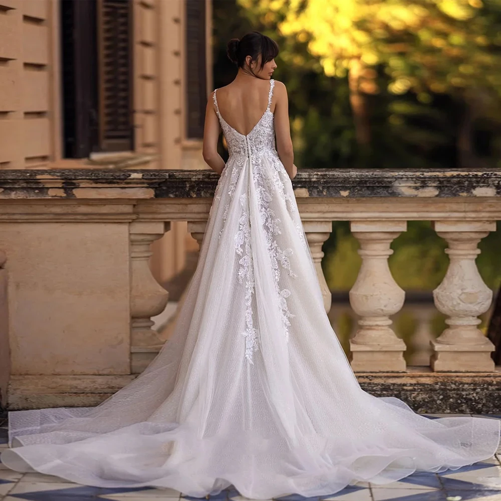 Charming Strapless Wedding Dresses for Ladies Elegant Side Slit Bridal Gowns Exquisite Ivory Vestidos De Novia 2025 New Summer