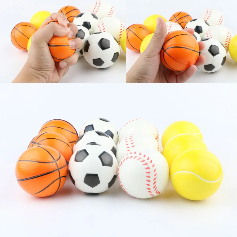 3 uds 63mm niños suave fútbol baloncesto béisbol tenis juguetes espuma esponja descompresión ventilación pelotas antiestrés fútbol Anti estrés