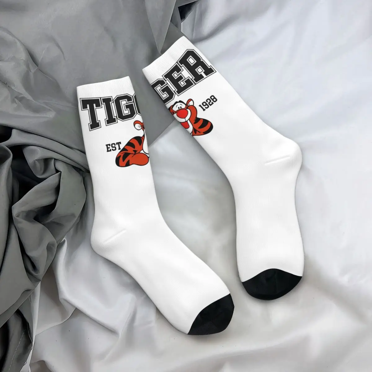 Winnie The Pooh Tigger Socks for Unisex Soft Fashion Socks Harajuku Accessories Middle Tube Socks Little Small Gifts