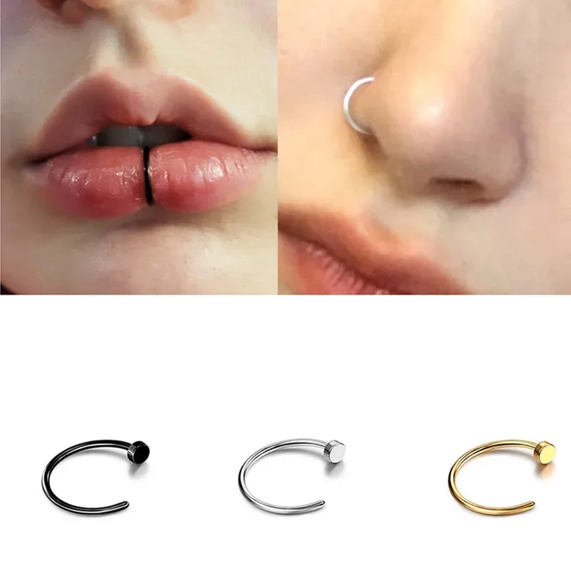 Piercing de ovale ine en titane en forme de D ASTM F136, goujon de septum Jules, goujon de barre, goujons antarctiques punk labExamen, bijoux de corps