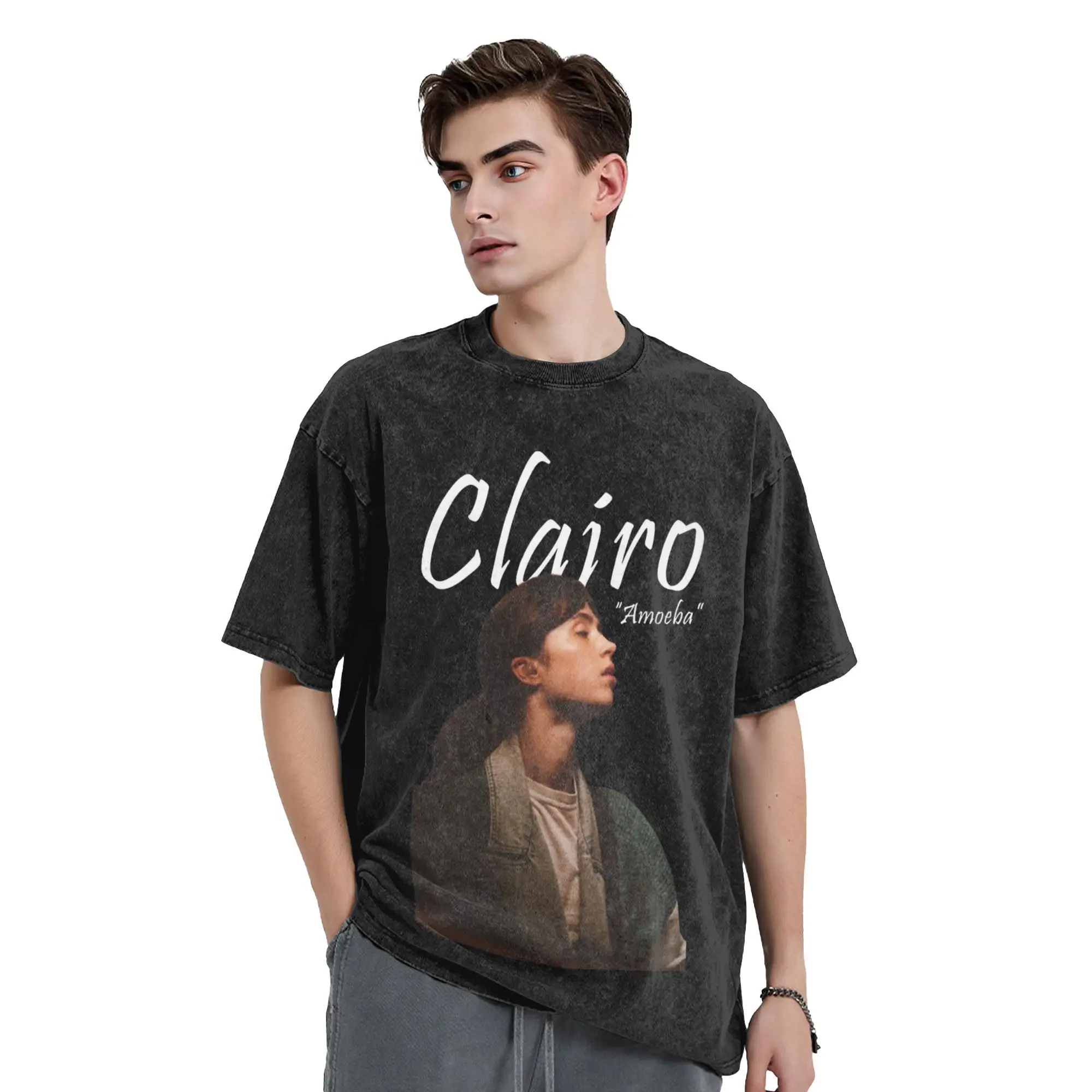 

Singer Clairo T Shirt Hip Hop Washed Short Sleeve High Street T-Shirt Fashion Men Women Tops Streetwear Summer Tee Shirt
