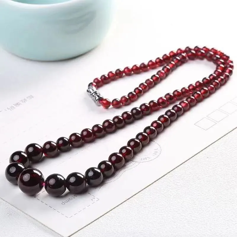 Red Agate, Tiger\'s Eye, Beryl Garnet Necklace, Bead Tower Chain