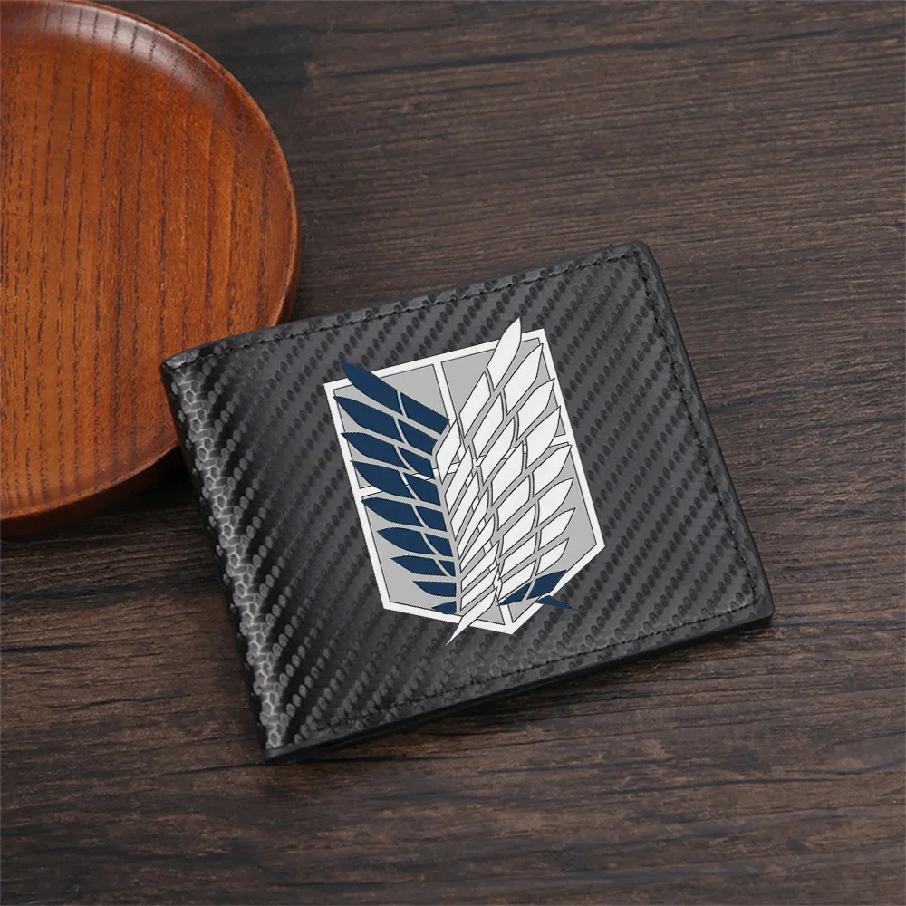 Wings Symbol Inside Grey Shield Men's Wallets Simple Business Modern Stylish Printing Design Gifts For Father Boyfriend Christma