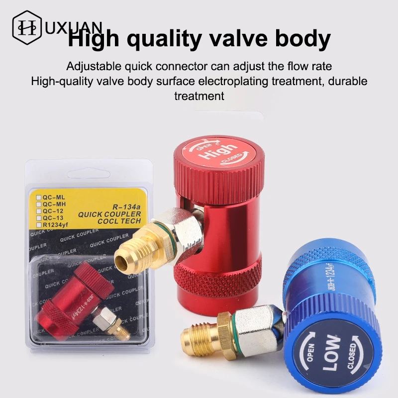 Freon R134a Cylinder Adapter Gas Injector Adjustable Low Connector Voltage Quick Release Hose Adapter Air Conditioning Installat