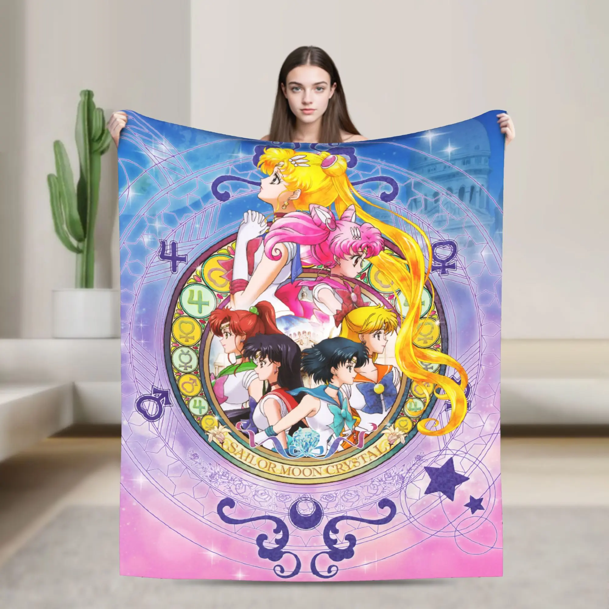 

Плед «Сейлор Мун» (японское аниме), флисовый, зимний, многофункциональный, ультрамягкий, для дома и путешествий, покрывало-плед