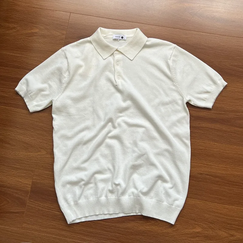 Knitted Short-sleeved Top Commuter Casual Shoulder POLO Shirt Loose T-shirt Men and Women Spring