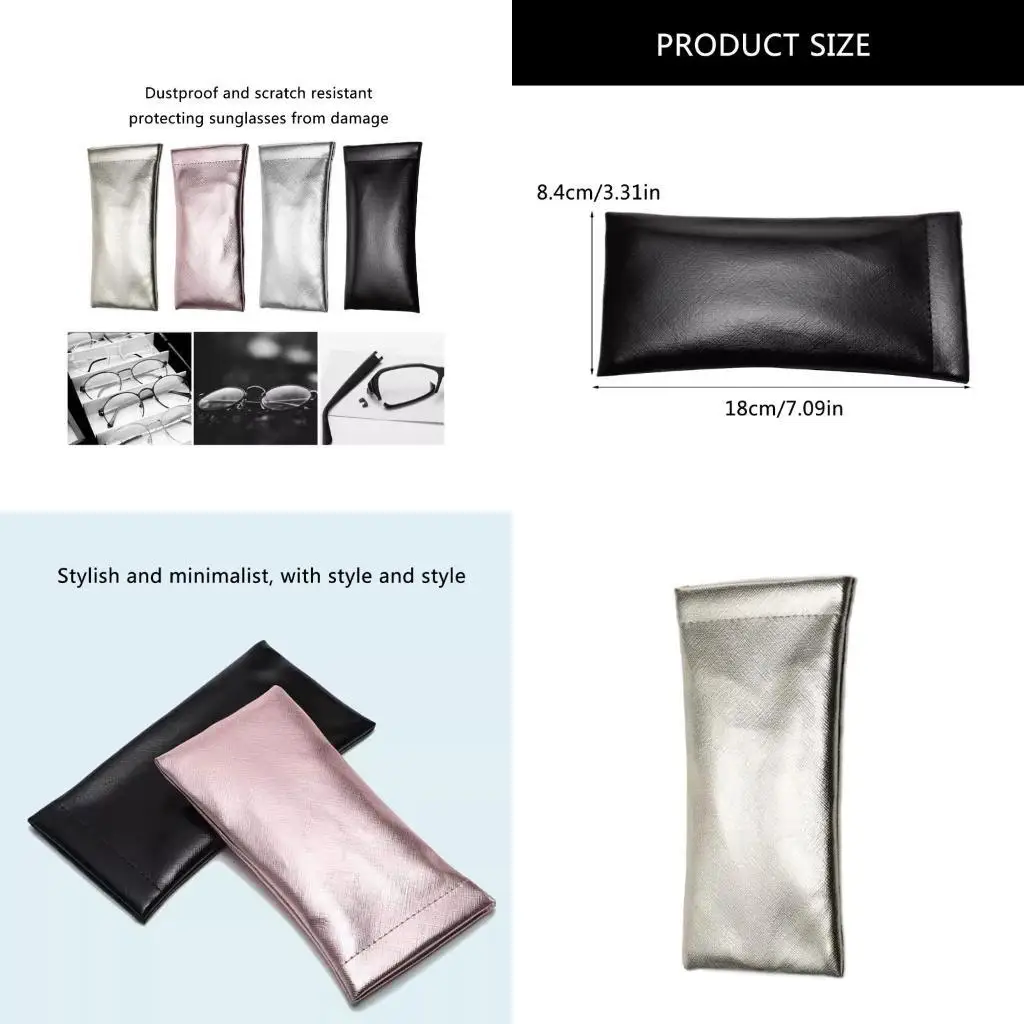 

652F Multipurpose Simple Designs Sunglasses Bag Case with Zippers Closure for Dust and Scratch Protective Organization