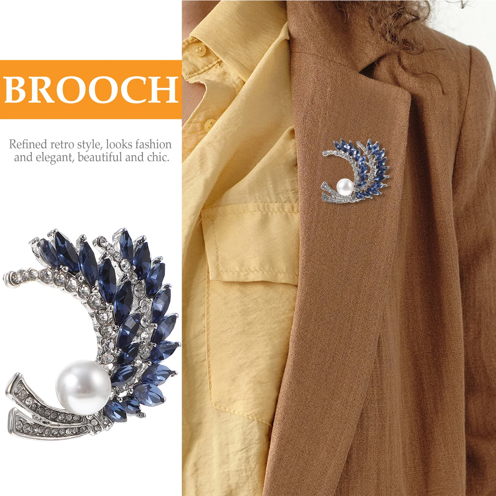 1 قطعة بروش شكل للنساء سبيكة كريستال التلبيب دبوس الملابس الحساسة وشاح سبيكة بروش الصدار الإكسسوارات