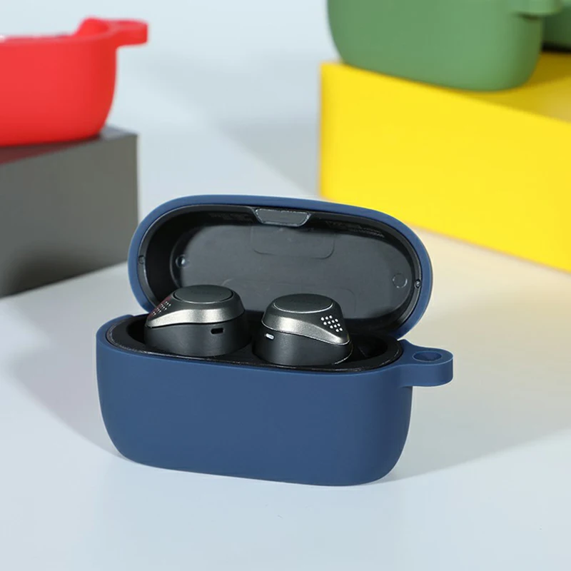 Спортивный чехол для наушников BISM Bluetooth, мягкий силиконовый чехол для наушников Jabra Elite 75T, синий