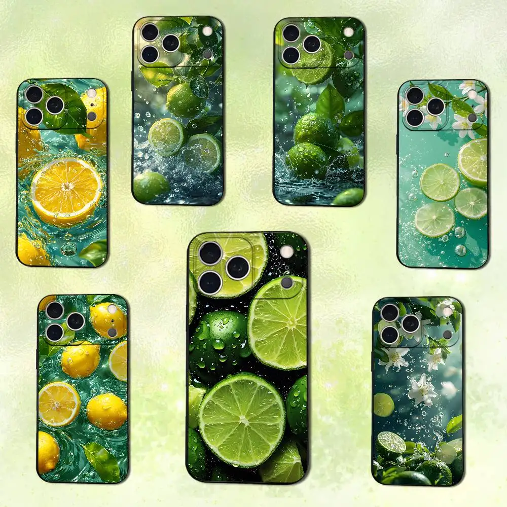 

Tasty lemon Fruit Phone Case For iPhone 14,13,17,12,11,16,15,Plus,Pro Max,XS,X,XR,SE,Mini,Soft Silicone Black Cover