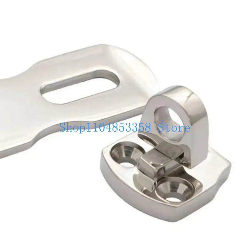 652F 2Pcs Stainless Door Hasps Heavy Duty Rustproof 3inch Safety Hasp with Turning Padlock Eye Mount Easy Installation