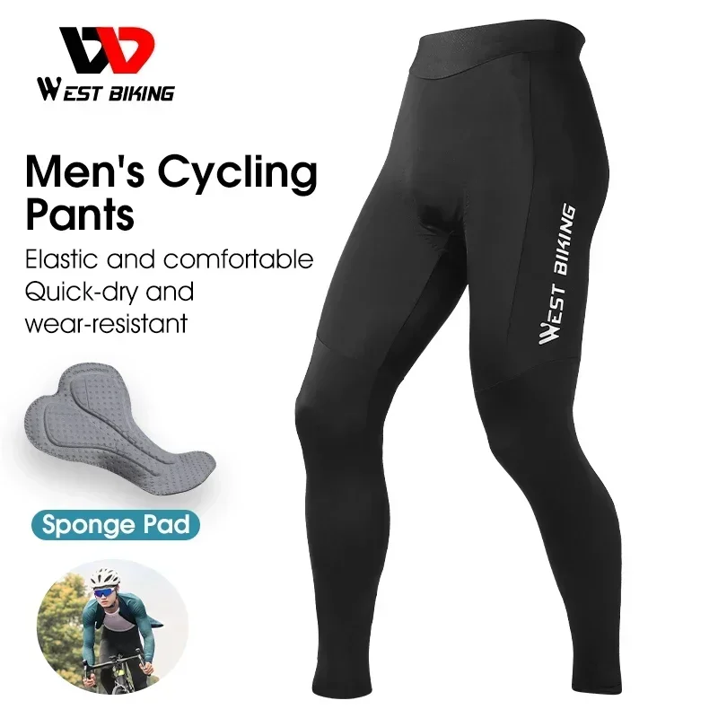 WEST BIKING Men's Cycling Padded Pants MTB Road Bike Enduro Trousers Sports Compression Tights Spring Autumn Cycling Clothing