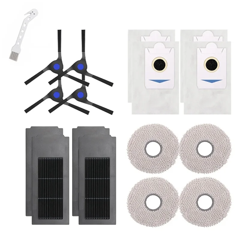 FZFZ ل Ecovacs Deebot X2 X2 Omni X2 Pro DEX86 جهاز آلي لتنظيف الأتربة قطع غيار فرشاة جانبية فلتر Hepa كيس لجميع الغبار ممسحة الملابس