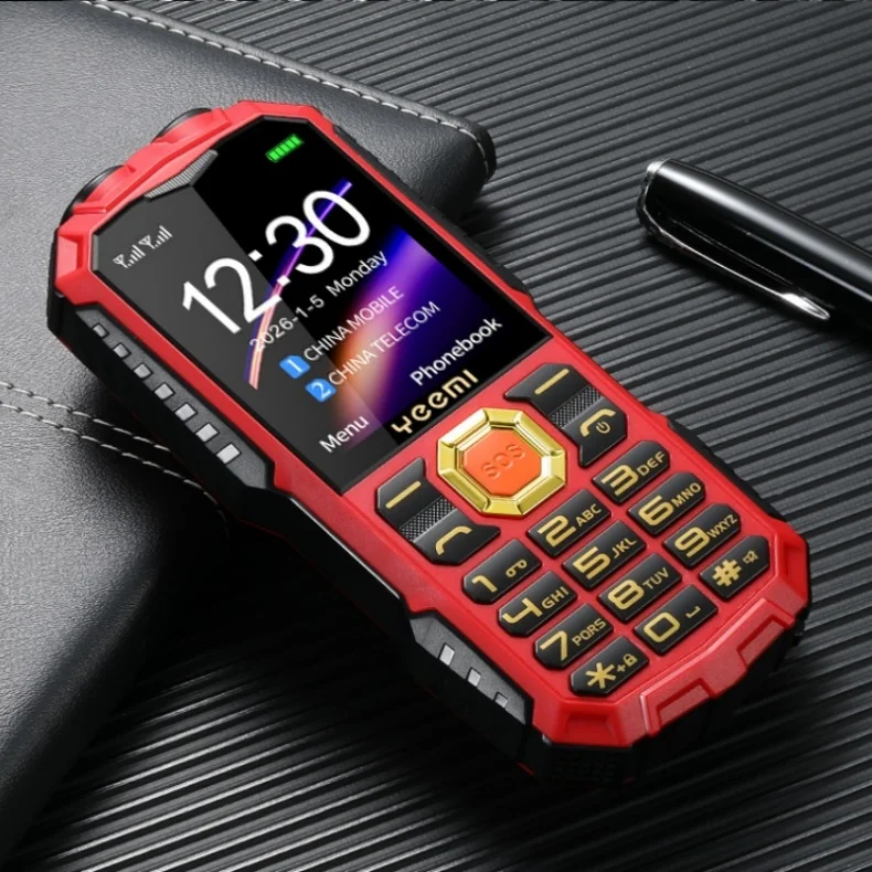 YEEMI Q5 4G Button Phone 2.4inches Dual SIM Card HD Call Camera FM LED Flashlight LTE Type-C Triple-proof Outdoor Mobile Phone