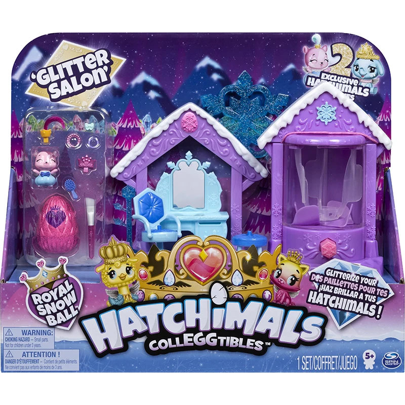 Hatchimals CollEGGtibles Glitter Salon Playset Royal Snow Ball Hatching Mini Eggs The Magic Genie Collection Toys Gifts