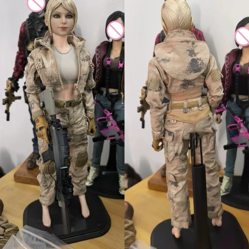 FLAGSET FS 73051 1/6 Scale Female Soldier Sniper Camouflage Uniform Top Pants Model for 12" Action Figure Clothes Accessories