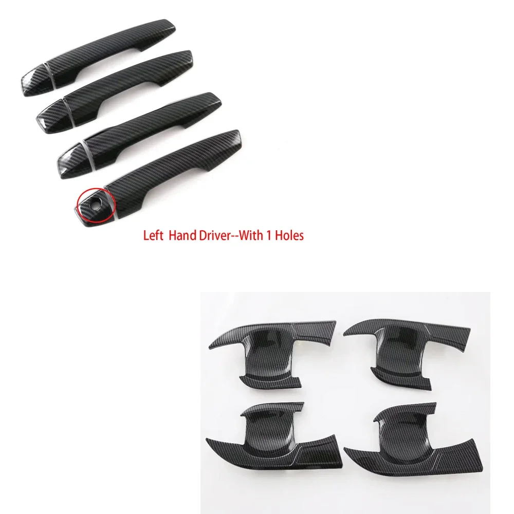 

For Mitsubishi Outlander 2022 2023 2024 ABS Carbon Fiber Side Door Handle Bowl Cover Trim Protector Sticker Car Accessories