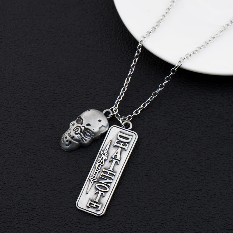 Anime Death Note Letter Necklaces Classic Skull Pendant Chain