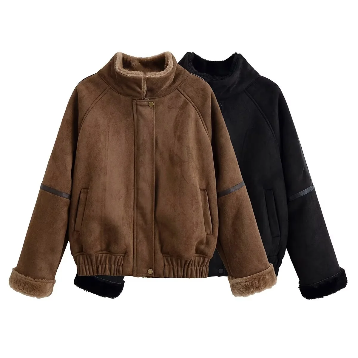 

2025 Autumn New Women's Casual Fashion Simple Temperament Retro Elegance Versatile Loose Stand Collar Short Jacket