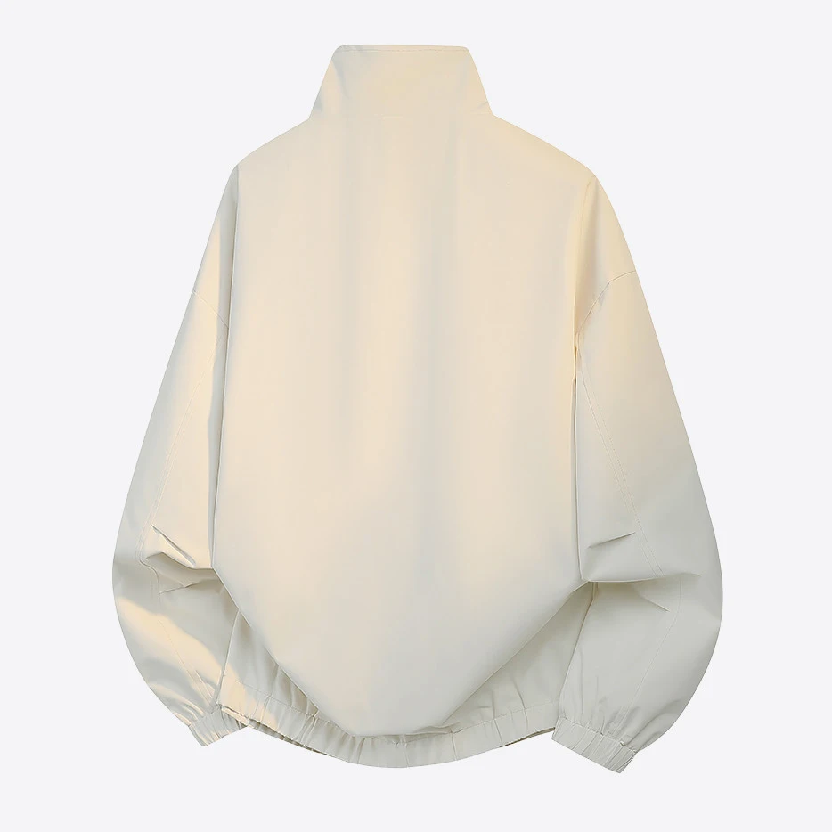 Stand‑Collar Zip‑Up Jacket Women Loose Cropped Lightweight Casual Long‑Sleeve Outdoor Sport Female Spring Outerwear With Pockets