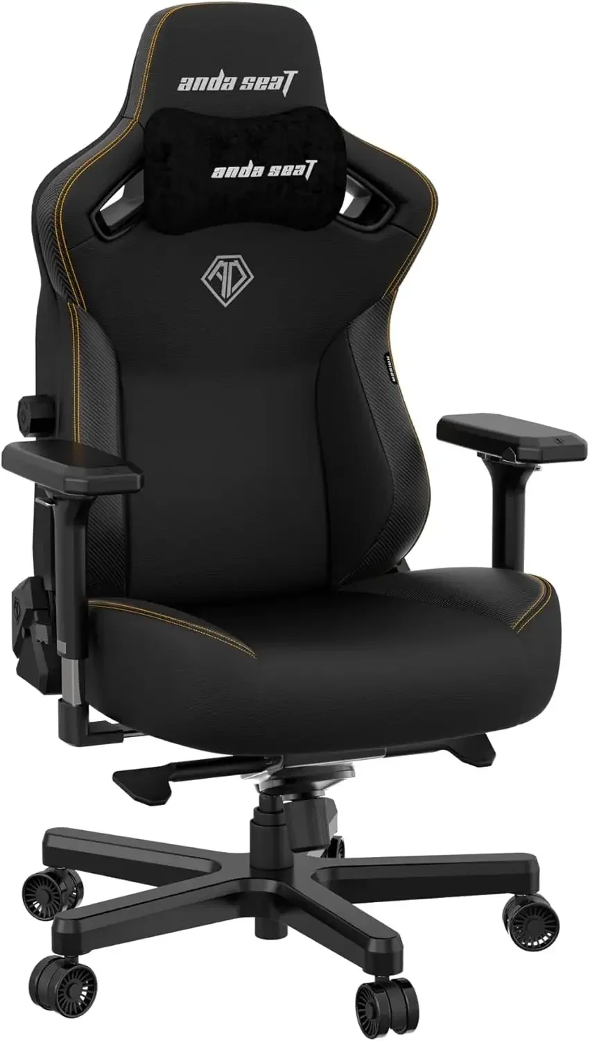 

Adults - Ergonomic Black Leather Gaming Chairs with Lumbar Support, Comfortable Office Chair