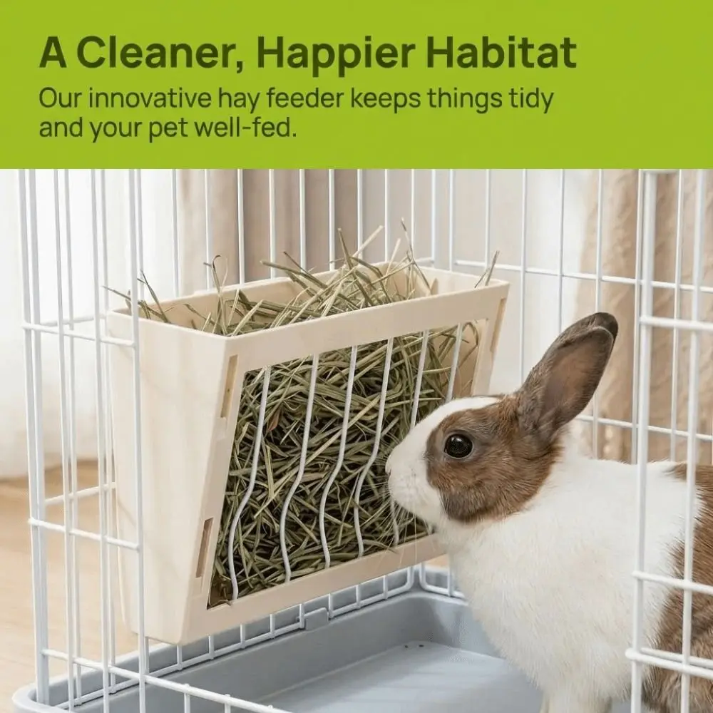 

Large Capacity Rabbit Hay Feeder Hanging Anti-Flipping Grass Holder Durable Chew Proof Grass rack Small Pet Feeding