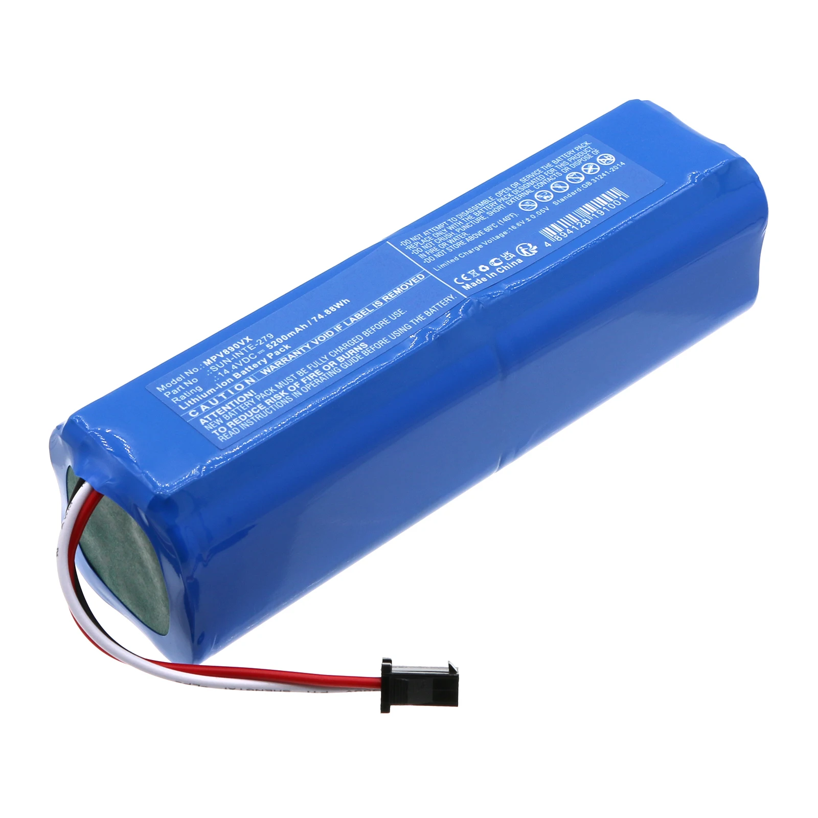 Vacuum 5200mAh / 74.88Wh Battery For Part No.  Mamibot ：SUN-INTE-279  Fit Model   Mamibot ：eXVAC 890  Garlyn SR-800 Max