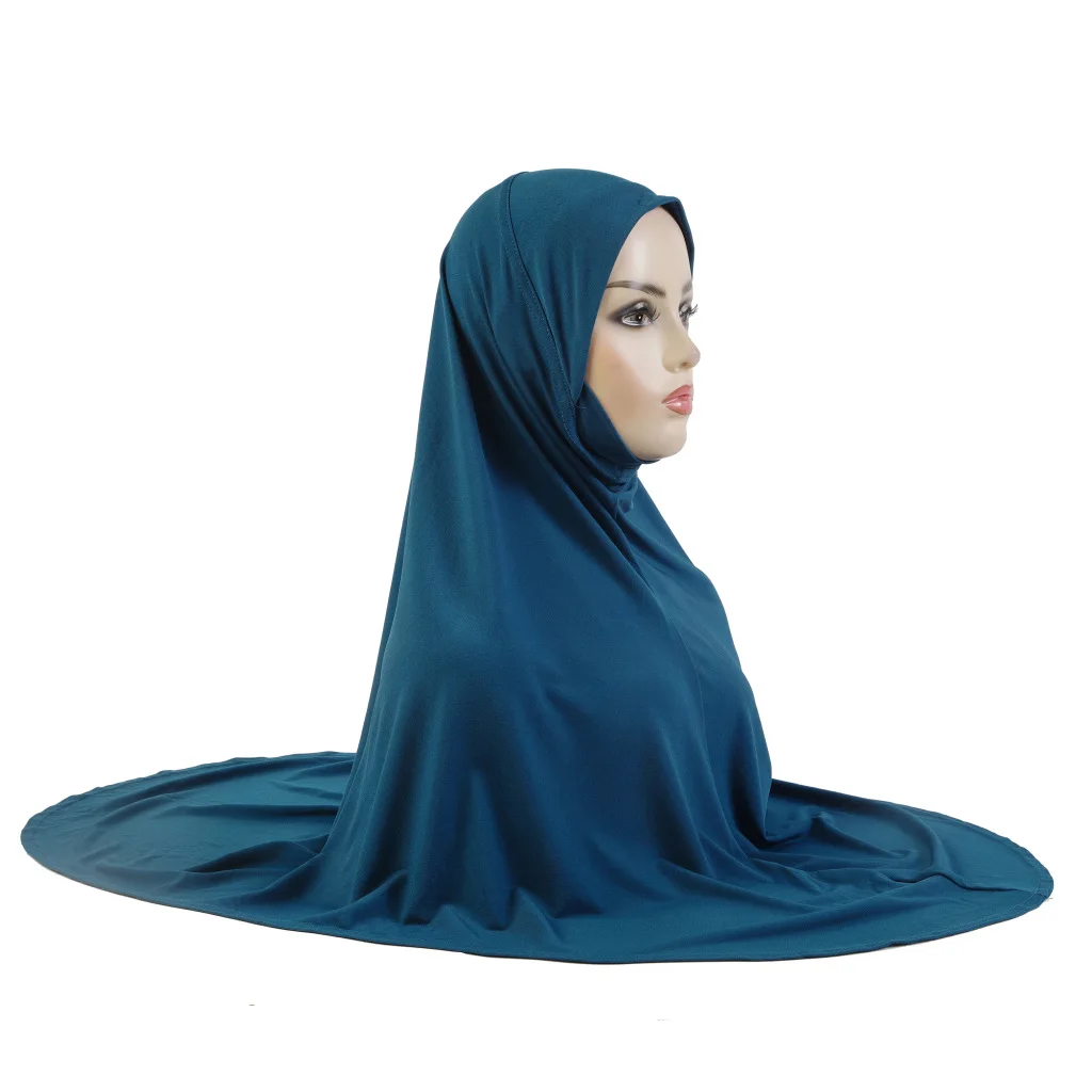 

High Quality Khimar Women Muslim Pull On Headscarf Instant Hijab Big Scarf Ready Made Niqab Nikab Islamic Prayer Shawls 100*90CM