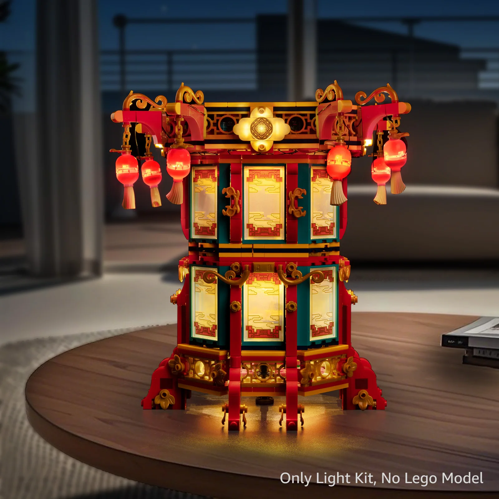 LED-Beleuchtungsset ohne Modellbausatz, geeignet für LEGO Trotting Lantern 80116 Bausteine