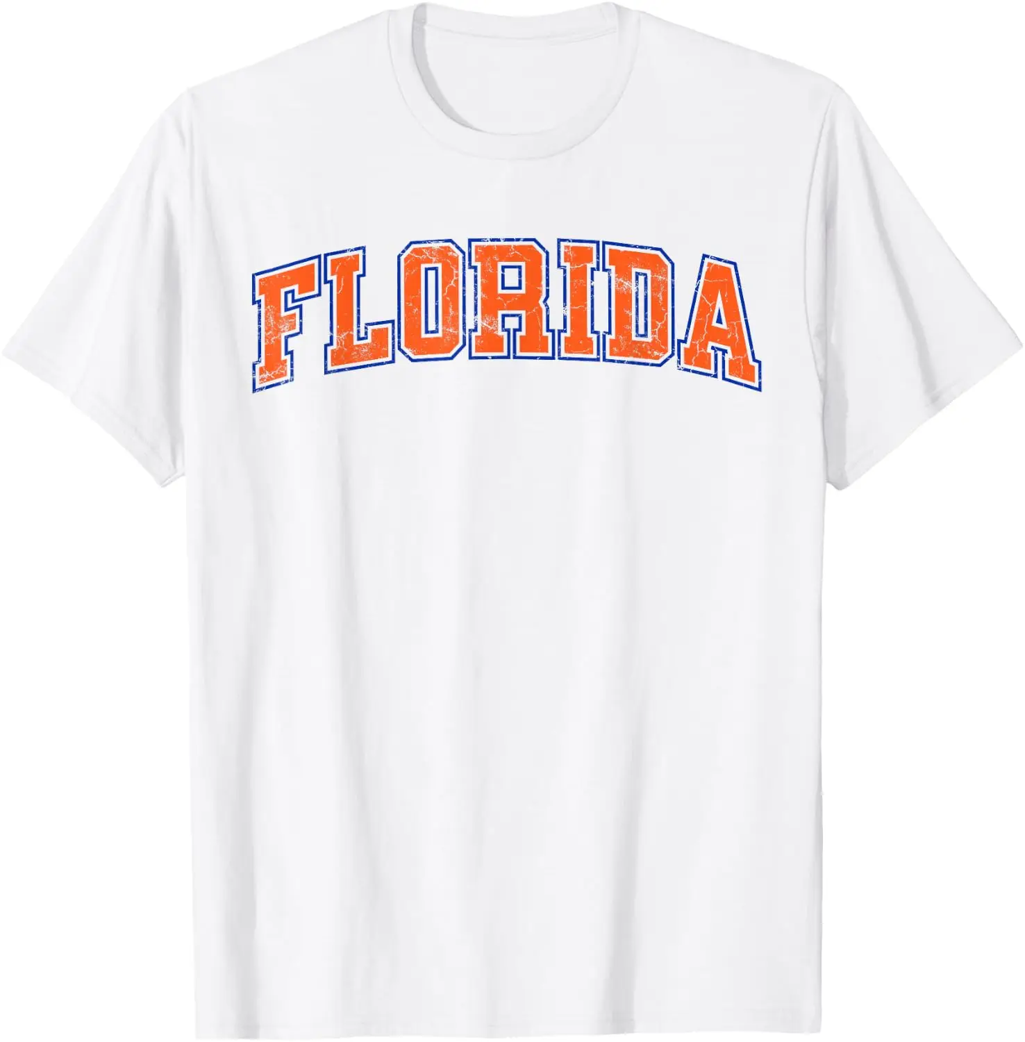 Retro Vintage Florida T-Shirt Men Vintage Graphic T‑Shirt, Casual Crew Neck Short Sleeve Retro Art Print Tee, Classic Distressed Style Printed Top